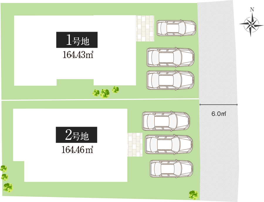 1号地・2号地の区画図