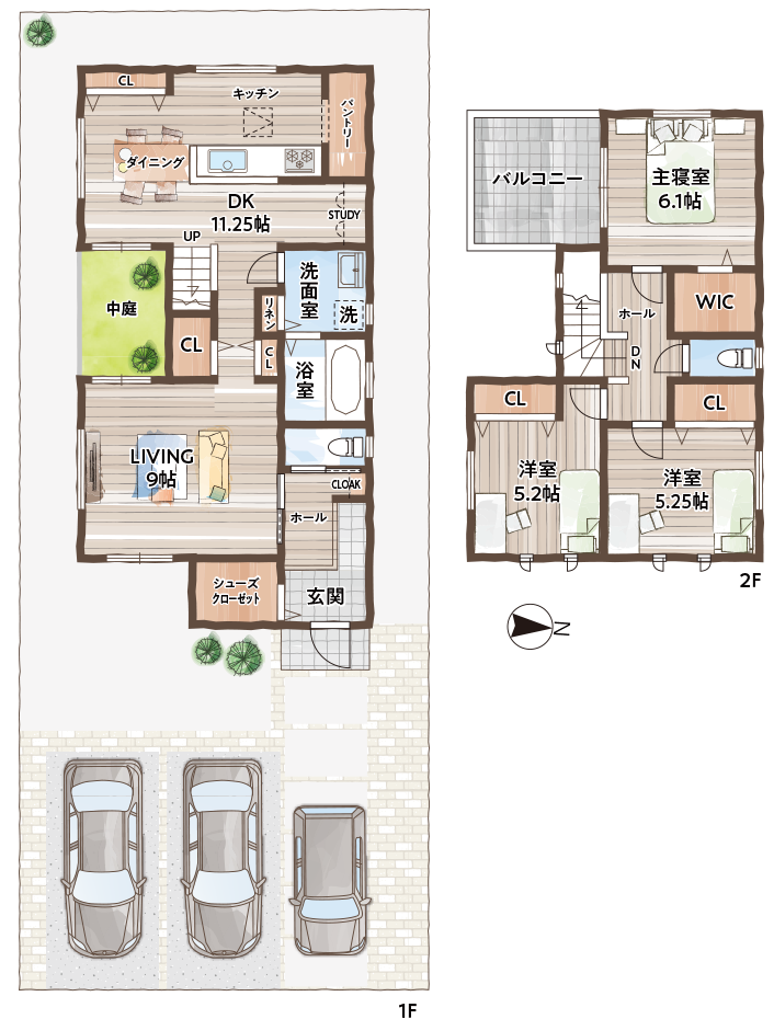 1号地参考プラン 間取り図