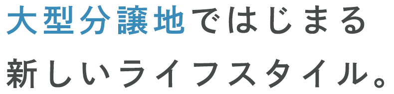 大型分譲地ではじまる新しいライフスタイル。