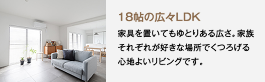 10号地参考プラン　18帖の広々LDK